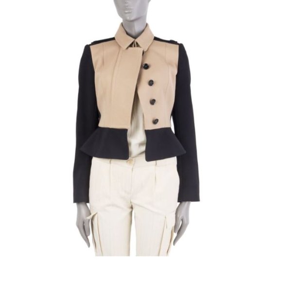 Burberry Prorsum Black and Tan Tailored Peplum Jacket  BRAND NEW!!! AUTHENTIC - Picture 3 of 15